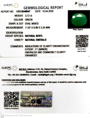 3.72/CT Natural Panna Stone with Govt. Lab Certificate-12313D49947